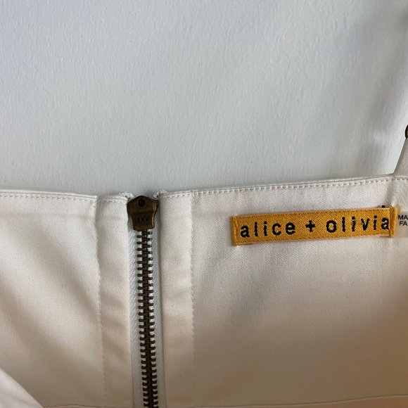 ALICE + OLIVIA White Square Neckline Mini Dress - Picture 5 of 6